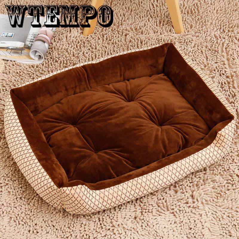 All Season Pet Dog Bed Detachable Puppy Cat House Comfortable Pad Sofa Mat Coral Fleece Bed