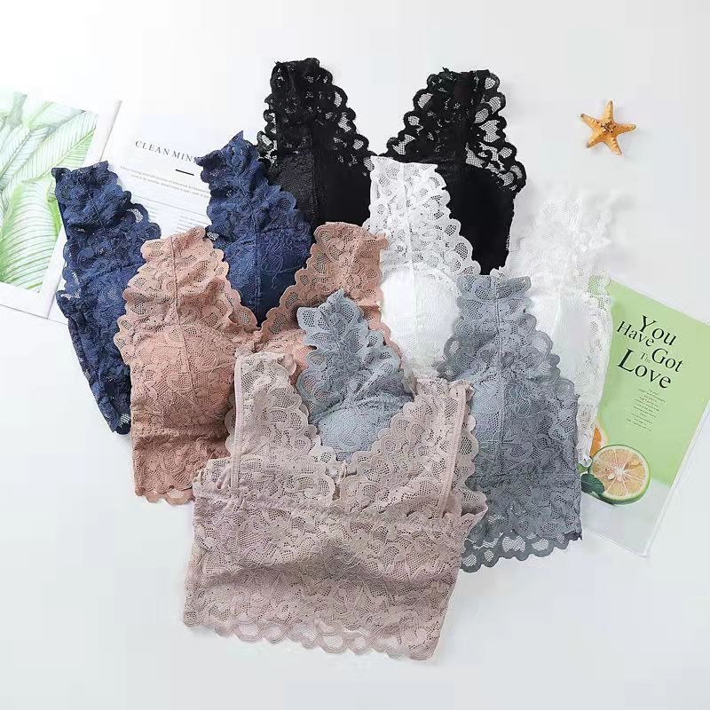 Women's Sexy No Steel Ring Beautiful Back Lace Underwear Bra Women Gather Anti-sagging Thin Bra Outer Wear Running Training Fitness Yoga Underwear