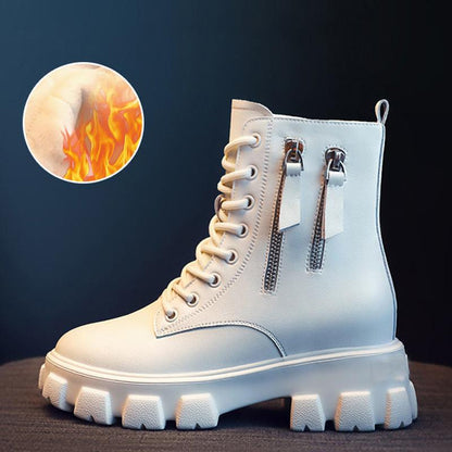 Girls Martin Boots Wild Plus Velvet Autumn and Winter Snow Thick-soled Short Boots Cotton Shoes