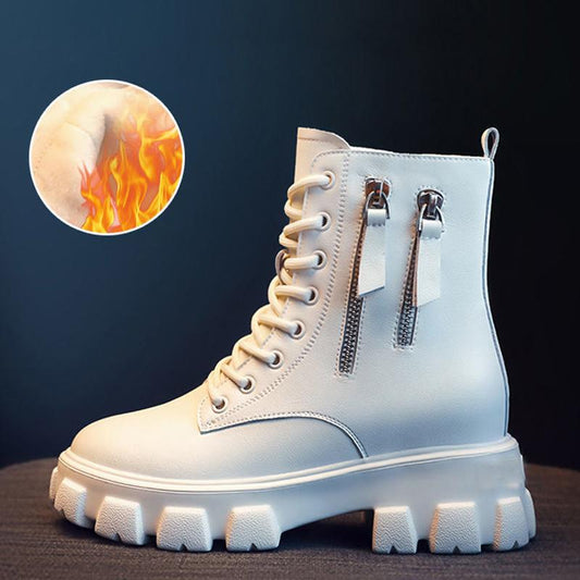 Girls Martin Boots Wild Plus Velvet Autumn and Winter Snow Thick-soled Short Boots Cotton Shoes