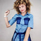 2pcs/set Women's Skirt Suit Summer Mid-sleeve Shirt Dress Net Yarn A-line Skirt Two-piece Suit