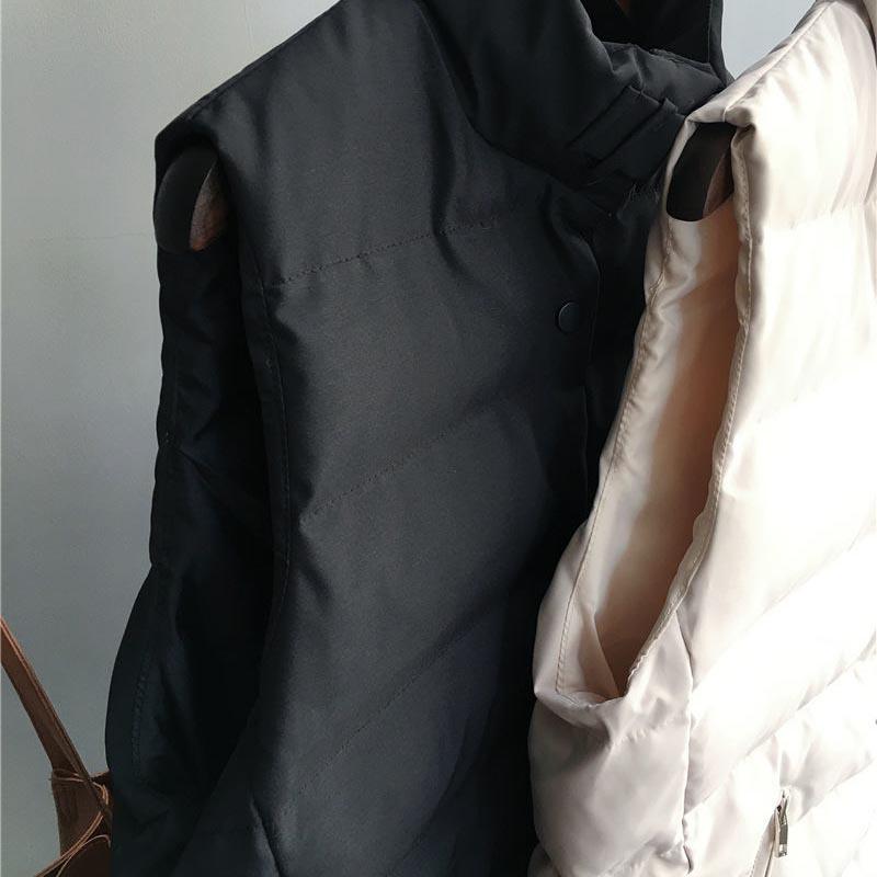 Women's Mid-length Down Cotton Vest Stand-collar Cotton Jacket Student Vest Vest Trend