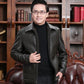 Men's Leather Jacket Clothes Coat Fur One Plus Velvet Thickening Dad Casual Winter Clothes