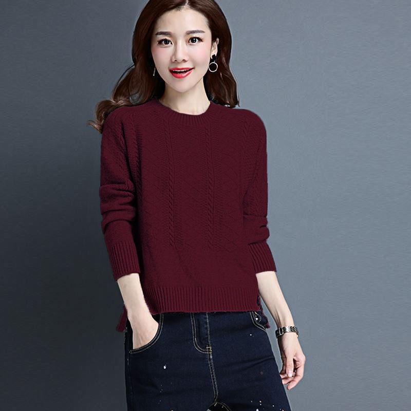 Autumn and Winter Solid Color Bottoming Shirt Short Wild Slim Tops Fashion Knitted Women Sweater