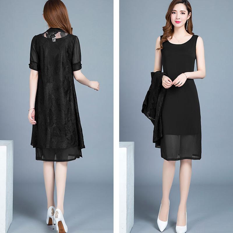 Two-piece Dress Women Mid-length Chiffon Suit Skirt Lightweight and High Quality