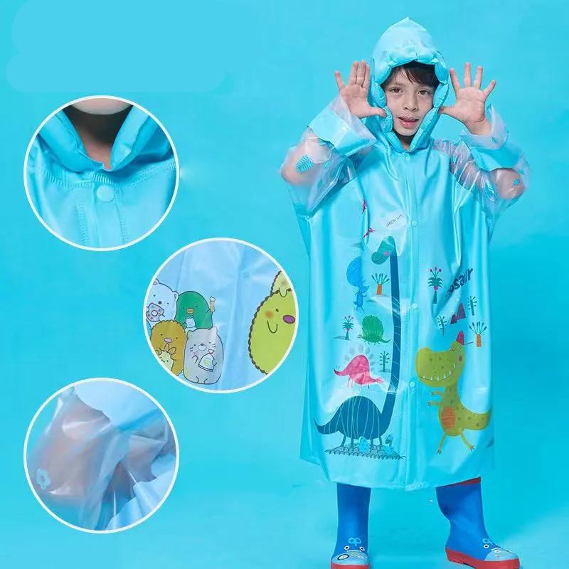 Rain Coat for Kid Pink Rabbit Lovely Waterproof Clothes Children Suit 90-155cm Windproof Hooded Cartoon Printed Raincoats
