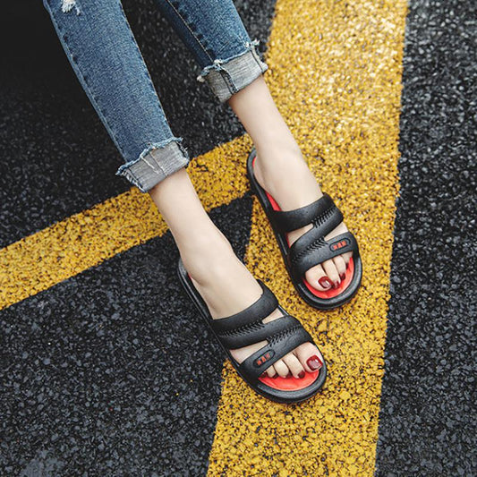Summer Slippers for Men and Women with The Same Style, Korean Sandals and Slippers Fashion Personality Thick-soled Beach Shoes, Home Bathroom Slippers