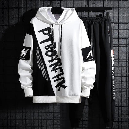 Spring & Fall Trend Sweater Suit Campus Student Sportswear Hooded Pullover Casual Suit Teen Clothing Men