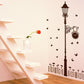 cartoon romantic room decoration removable TV background wall romantic street light stickers