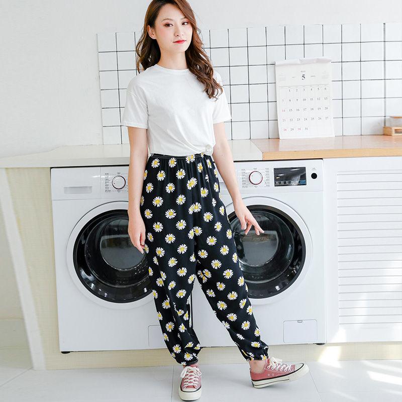 Ladies Pants Wide Leg Bloomers Summer Loose Thin Style Home Casual Pants Trendy Cool Big Size Beach Pants