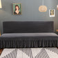 Armless Sofa Cover Inclusive Magic Sofa Cover Solid Color Folding Sofa Bed Cover with Skirt Elastic Furniture Protector Slipcover Couch Cover