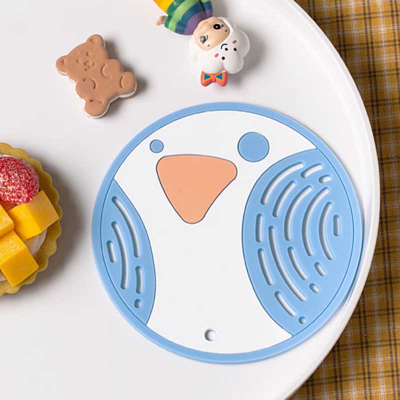 6pcs Cartoon Fruit Cute Table Mat Silicone Mat Non-slip Anti-scalding Coaster