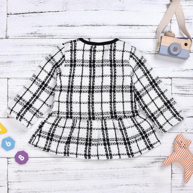 Spring and Autumn  Girl's Clothing Infant Clothing Girl's Plaid Cotton Long Sleeve Children's Clothing