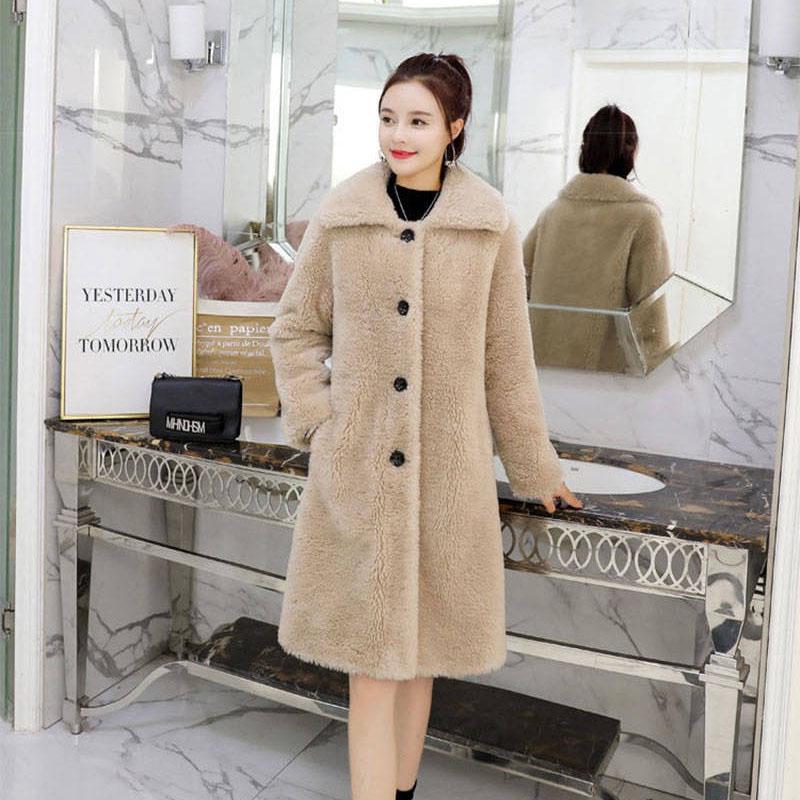 Faux Fur Coat Women Winter White Jacket Coat Female Plus Size Warm Long Casual Outerwear Overcoat