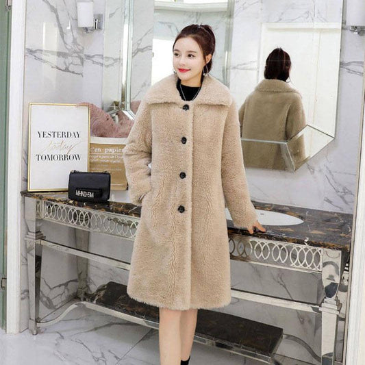 Faux Fur Coat Women Winter Warm Soft Fur Fluffy Coats Female Plush Pocket Jacket Casual Overcoat