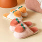 Peach Cotton Slippers Autumn and Winter Indoor Warmth Flat Shoes Leisure and Entertainment