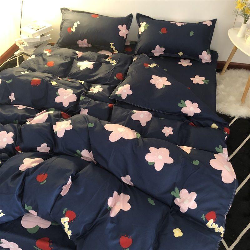 Bed Sheets Quilt Cover Pillowcase Four-piece Set Simple Double Bed Household Daily Necessities Four-piece Set, Bedding