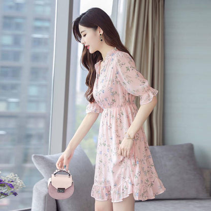 Elegant Maxi Pink Dress Women Autumn Winter Lantern Sleeve Long Dress Casual Ladies Party Dress