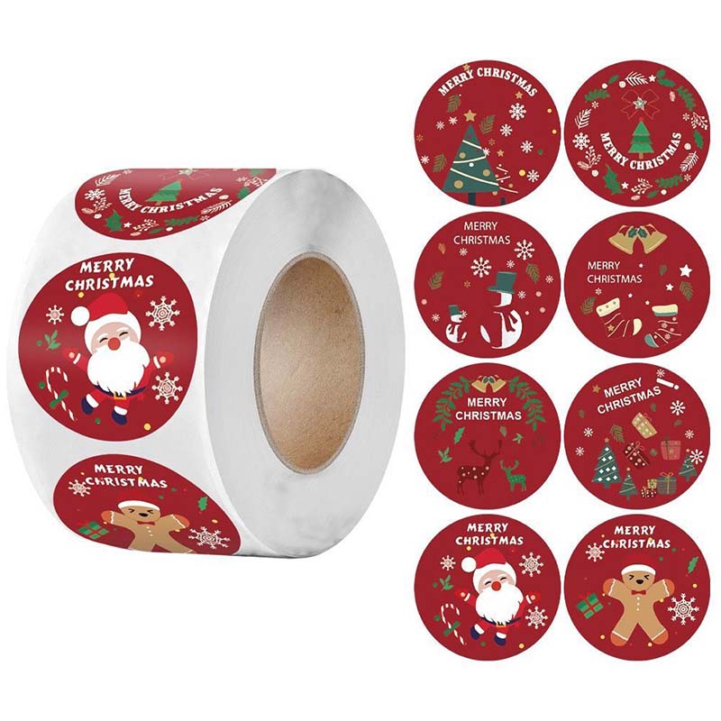 500 Christmas Stickers/roll Kindergarten Baby Bonus Stickers Students Decorate Christmas Gift Box Gift Stickers