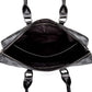Business Briefcase Men Black Plaid PU Leather Zipper Waterproof Handbag Shoulder Bag Crossbody Bags
