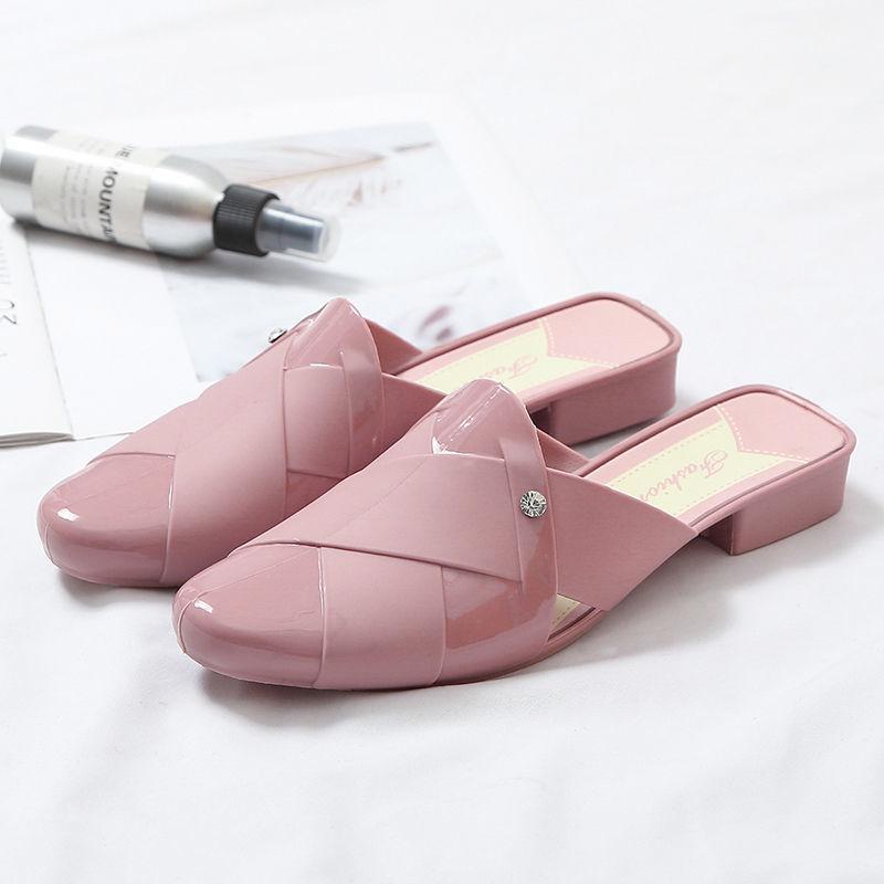 Ladies Sandals Wedge Heel Soft Bottom Drag Sandals Summer Wear Kitchen Work Waterproof Girl Student Single Shoes