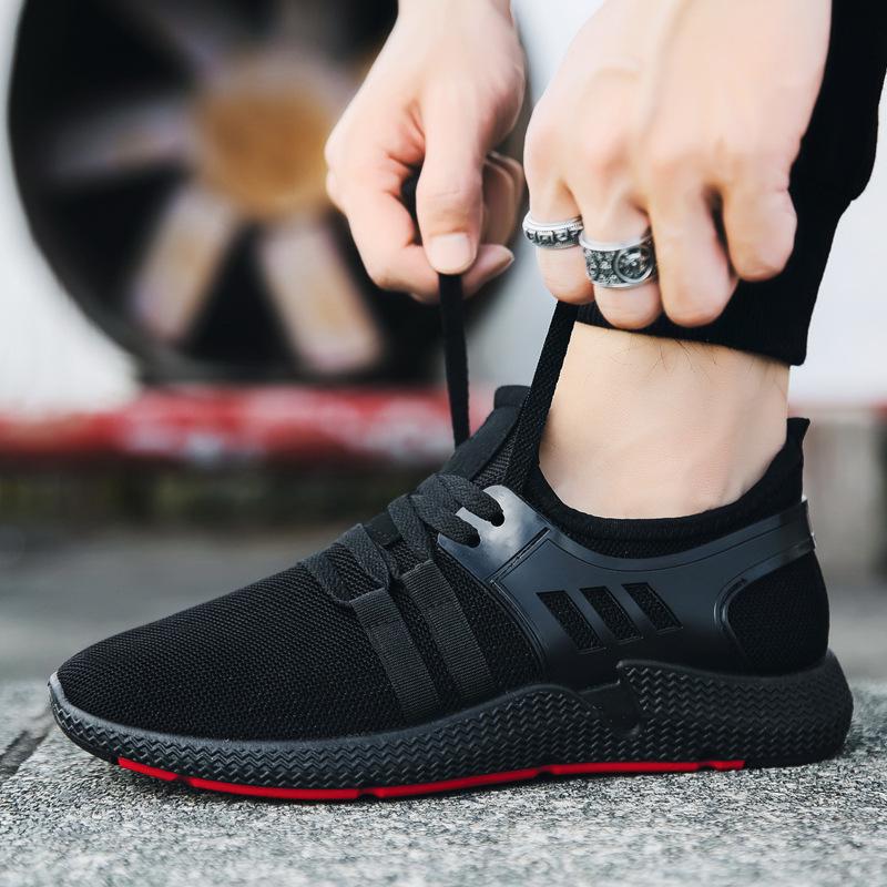 Autumn Men's Shoes Black Casual Sneakers Student Running Shoes
