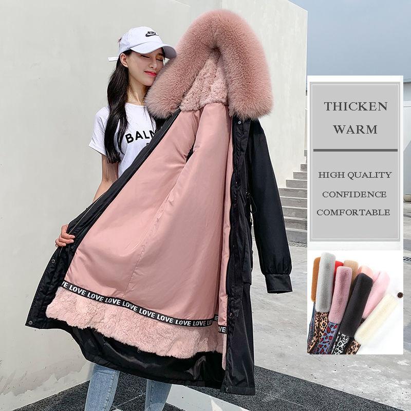 Fashion Trend To Overcome The Winter Jacket Women's Mid-length Detachable Fox Fur Liner Real Fur Warm Coat
