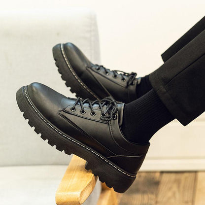 Men's Breathable Leather Shoes Korean Increase British Pointed Business Suits Men's Leather Shoes