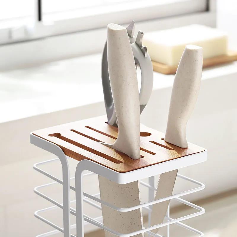 Kitchen Supplies Tool Storage Rack Multi-function Stainless Steel Simple Storage Rack