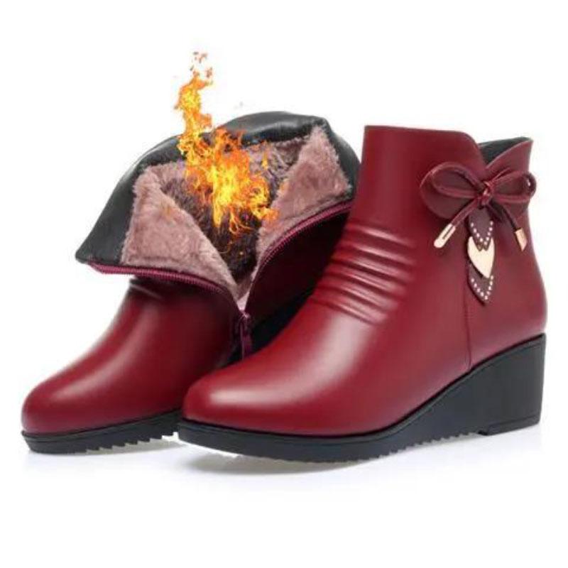 Cotton Shoes Women's Autumn and Winter Plus Velvet Thickening Warm and Comfortable Middle-aged and Elderly Soft-soled Short Boots