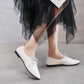 Women's Flat Shoes Solid Color Spring and Autumn Single Shoes Lace Up Casual Non-slip Women's Shoes