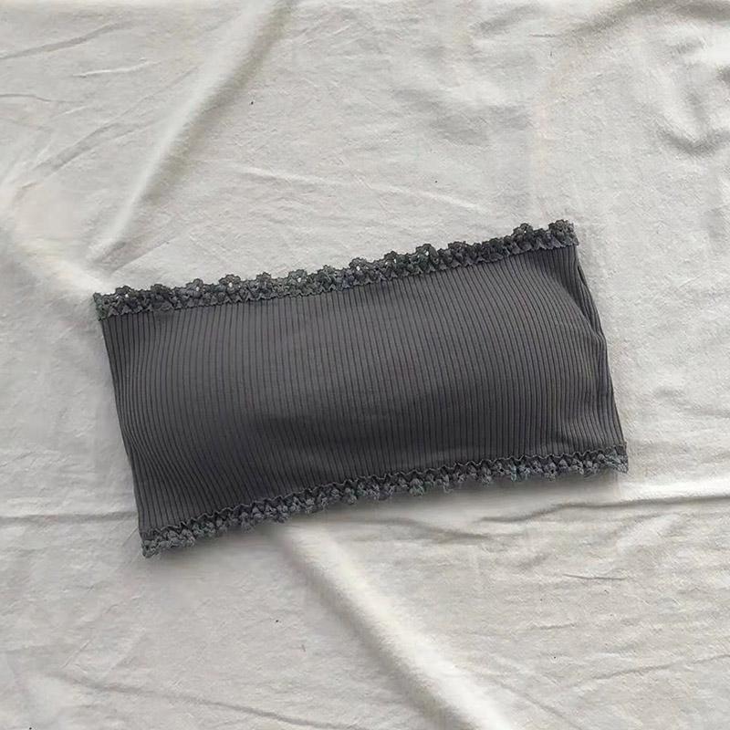 Korean Version One-piece Buckle with Lace Anti-glare Tube Top Wrap Chest Invisible Strapless Bra Underwear