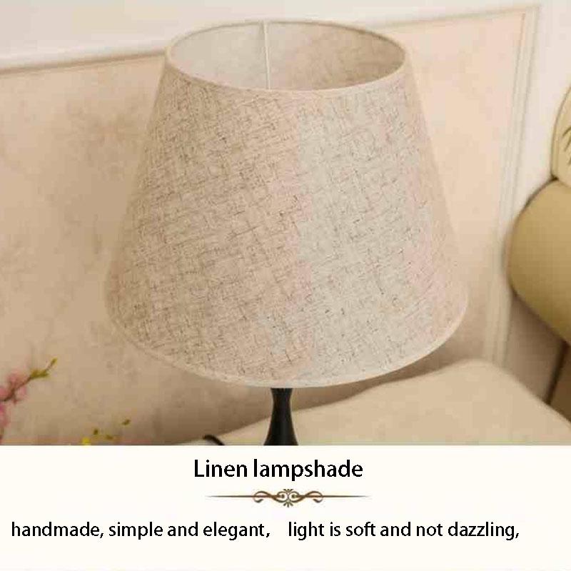 LED Table Lamp for Bedroom Living Room Modern Linen Bedside Lamp Dimmable Table Lamps Night Light