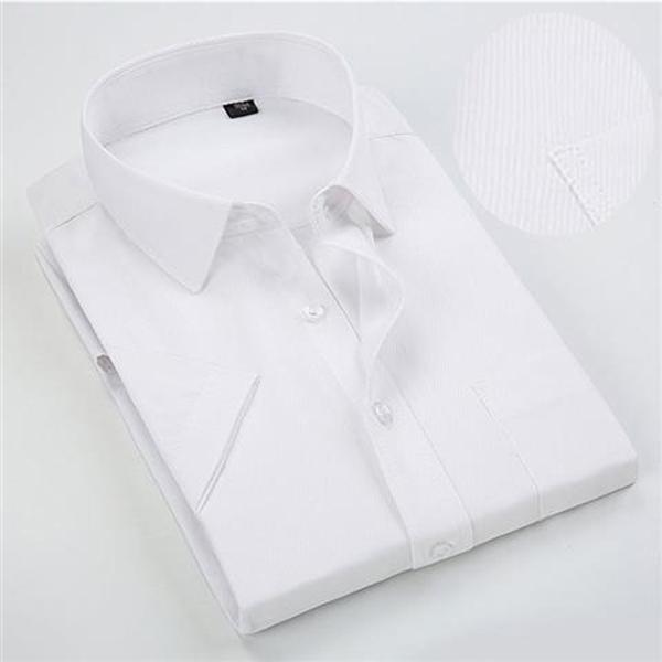 Summer Plus Size Men's Plus Fat Plus Short-sleeved White Shirt Men's Loose Shirt Fat Half-sleeved Shirt