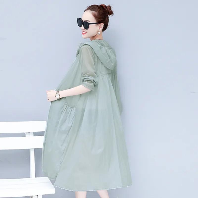 Spring and Summer Breathable Sun Protection Clothing Women's Mid-length Loose Large Size Sun Protection Clothing Women's Thin Coat