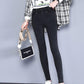 Snowflake Black Imitation Denim Women's Lengthened Trousers for Outer Wear Winter Plus Size Women's Trousers High Waist Thin and Thick Cotton