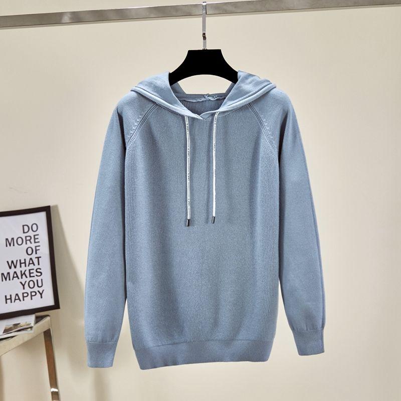 Pofulove Pullover Sweater New Lazy Sweater Short Coat Women Hooded Sweater Women Korean Loose