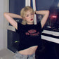 Summer Korean Girls Loose Letter-printed Short-sleeved T-shirt with Curls
