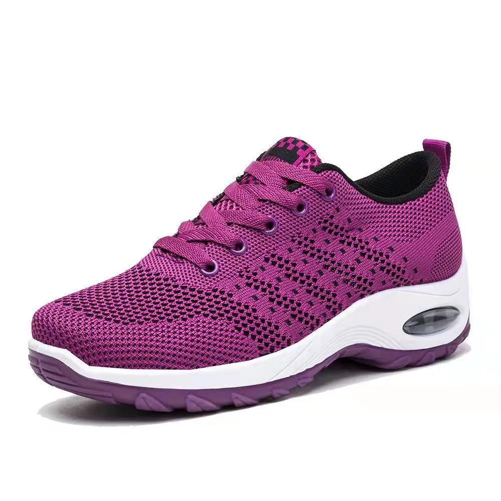 Women Sneakers Mesh Running Shoes Ladies Walking Dancing Sport Shoes Outdoor Air Cushion Breathable Footwear Lace Up Sneakers