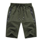 Summer Thin Breathable Casual Stretch Shorts Men's Sports Pants Knitted Five-point Pants Large Size Wild Loose Straight Beach Pants