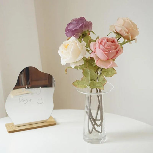 Coke Edge Imitation Dried Flower Rose Flower Korean Light Luxury Decoration Decoration Dining Room Fake Flower Simulation Flower Home Bouquet