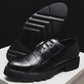 Men's Thick-soled Plaid Leather Shoes Leather Pointed Toe British Business Shoes Casual Shoes Formal Wear Men's Shoes Wedding Husband Shoes Dad Shoes
