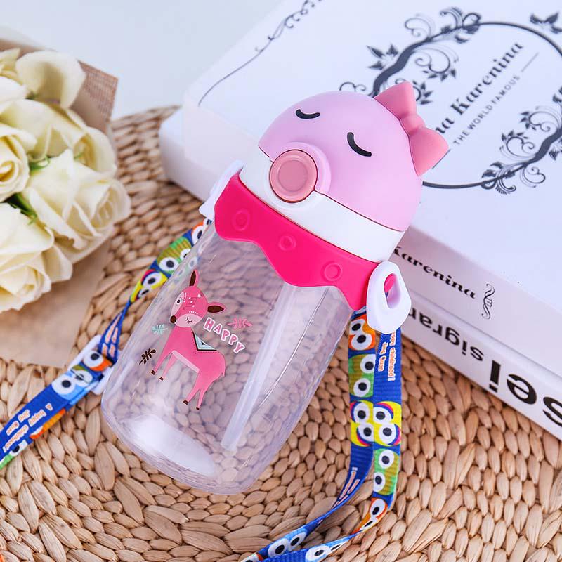 Wtempo Baby Water Feeding Bottle Cute Girl Boy Mini Milk Cup With Handles Baby Straw Cup Children Dr