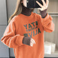 Cotton Thick Sweater Women Autumn and Winter Fake Two-piece Splicing Tops Student High Collar Loose Jacket