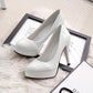 High Heels for Women Platform Shoes Patent Leather Black White Red Pumps Office Party Wedding Heels Womans Shoes