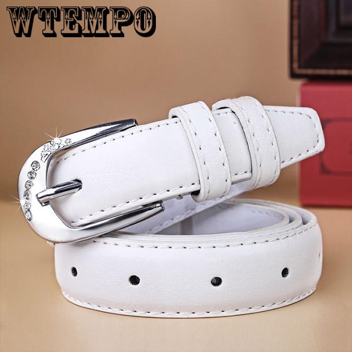 Fashion leather belts for women stitching up thin belt woman Pin buckle strap female High quality