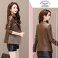 Women's Sheepskin Leather Jacket Autumn and Winter Short  Leather Jacket Slim Large Size Motorcycle Motorcycle Jacket   Sheepskin Coats