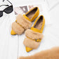 Autumn and Winter Plush Single Shoes Autumn Pointed Toe Plush Shoes Women's Winter Flat Shoes Peas Shoes Pedal Moccasins