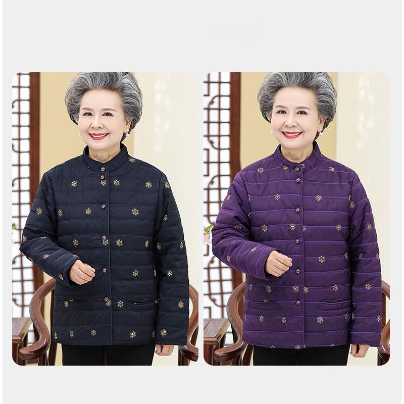 Mother's Autumn and Winter Clothes, Light and Warm Cotton Coat, Middle-aged and Elderly Women's Down Cotton Coat Liner