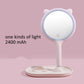 Cat Ears 3 Levels Ligthing LED Makeup Mirror Portable Travel Desktop Mirror Touch Screen USB Charging